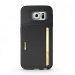 Wholesale Samsung Galaxy S6 Credit Card Fiber Hybrid Case (Black)